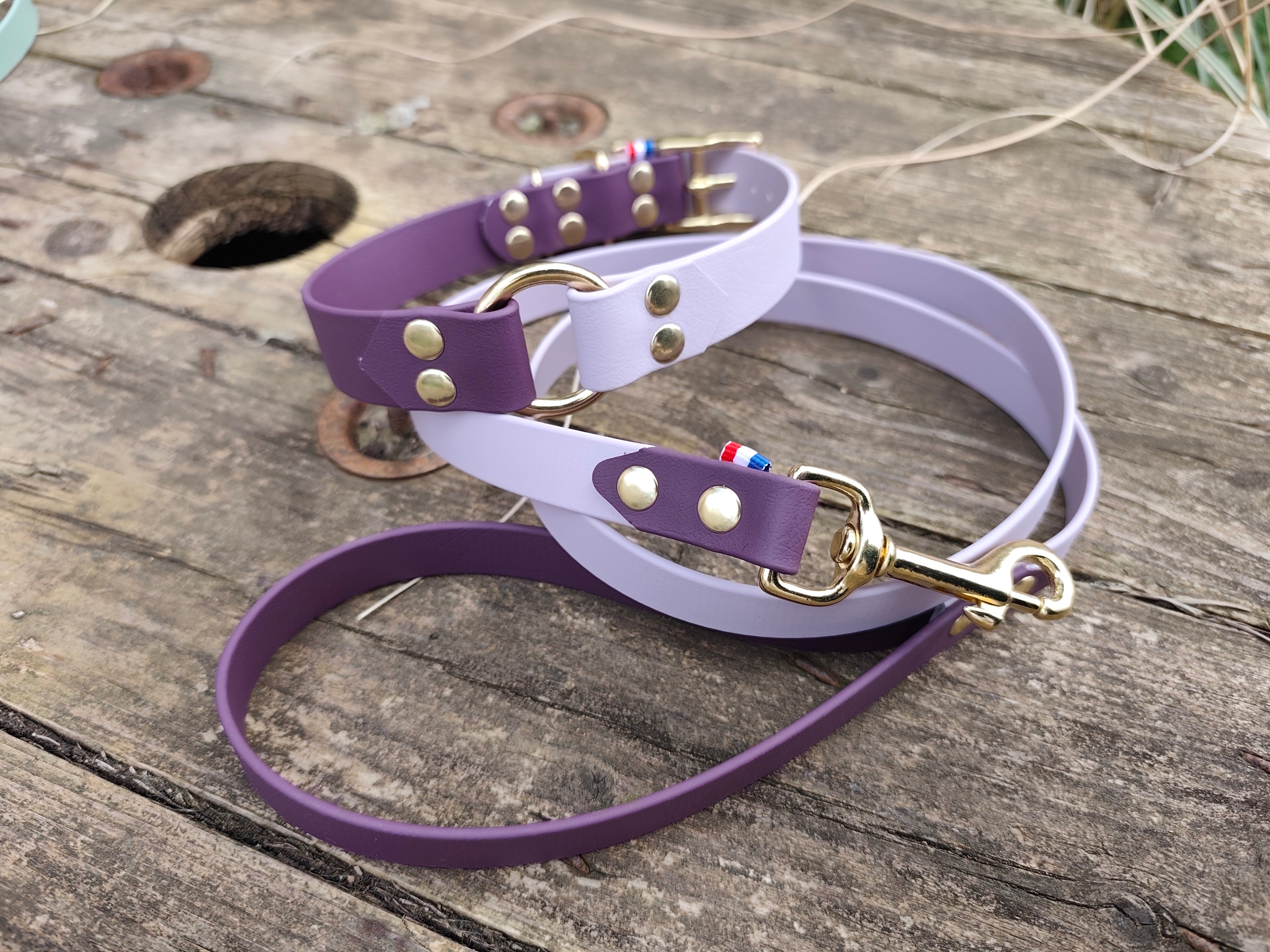 Collier bicolore en biothane® 25 mm de large